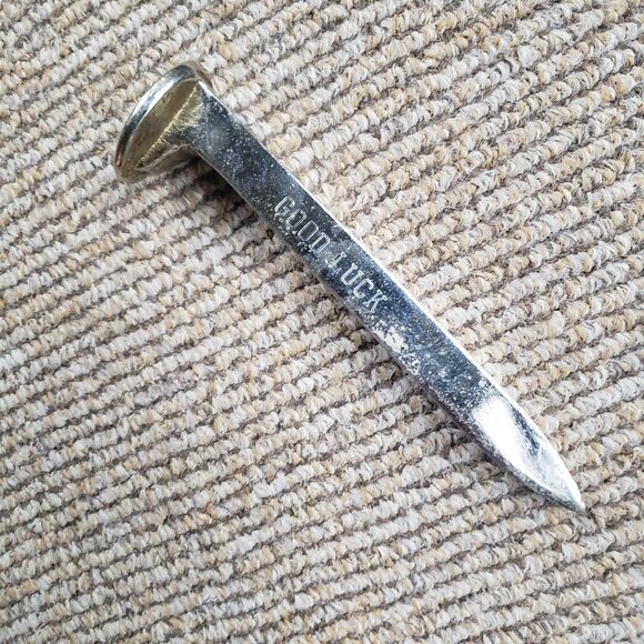 Silver Railroad Spike Paperweight Retirement Gift - Picture 1 of 7